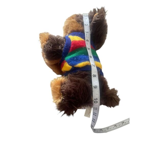 Dan Dee Kids Brown Multi Color Striped Sweater Dog Plush Toy - Picture 9 of 11